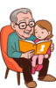 Opa 60 jaar voorlezen kleinkind