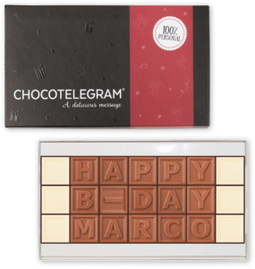 cadeau voor opa 75 jaar - chocolade telegram