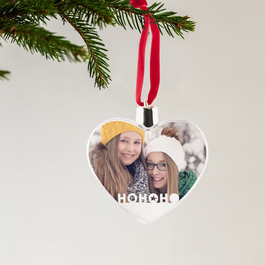 Kerstversiering met eigen foto kerstbal met foto - transparante hanger