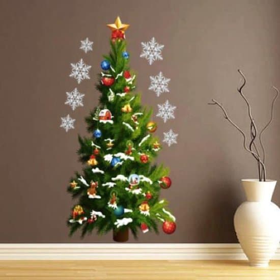 Muursticker kerstboom muursticker kerst - cadeau voor opa