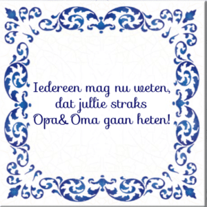 cadeau voor opa en oma - tegeltje met tekst