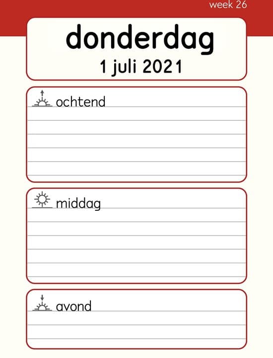 agenda voor ouder iemand