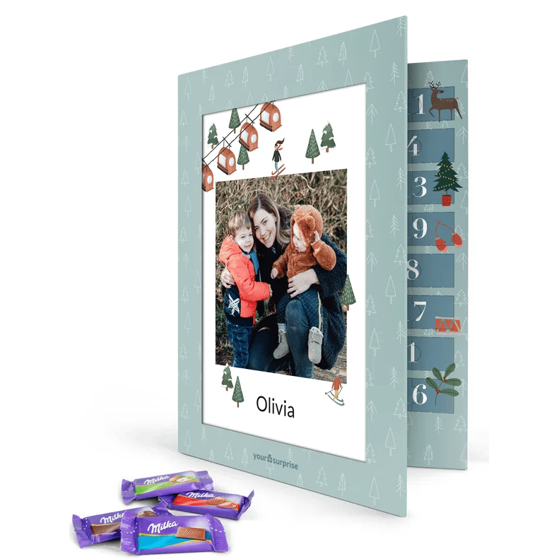 adventskalender met foto en chocolade