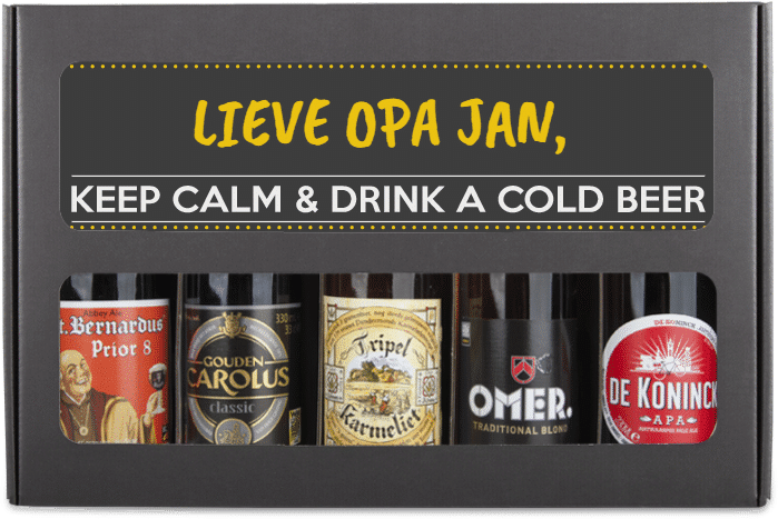 Bierpakket met eigen naam of foto bierpakket - kerstcadeau voor opa