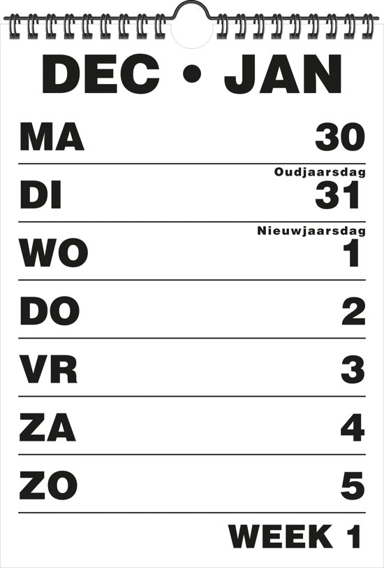 Kalender extra grote cijfers&letters cadeau voor opa 85 jaar - grootletter kalender
