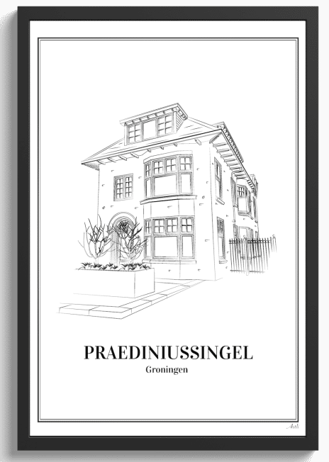 Tekening van een huis - Cadeau verhuizing Cadeau verhuizen housewarming - Tekening van het huis