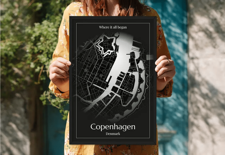 Cadeau voor de verhuizing - poster met plattegrond