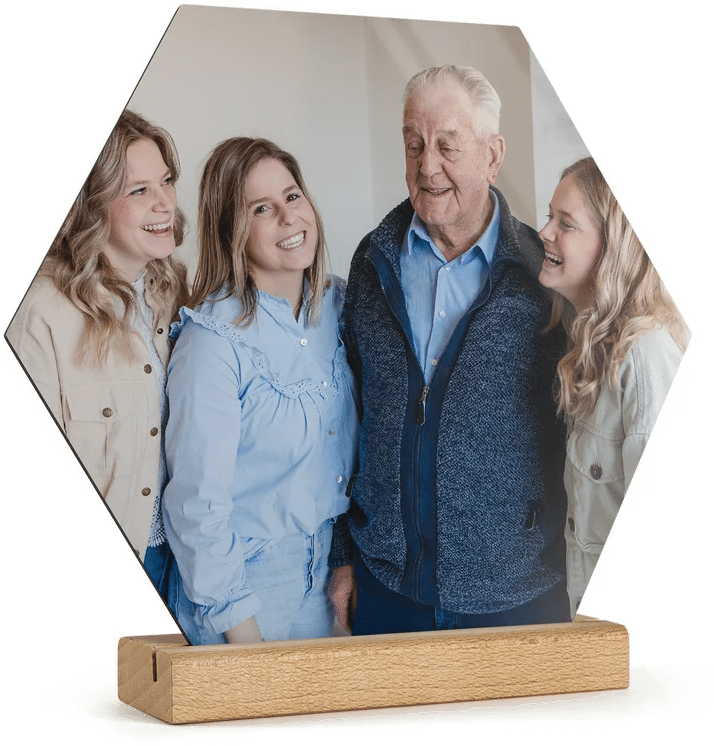 Houten fototegel - kerstcadeau voor Opa vader