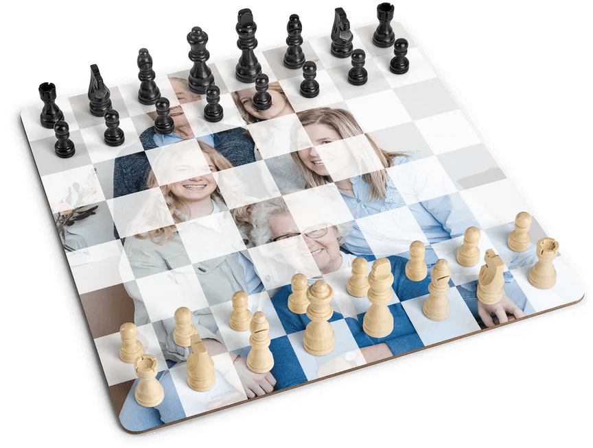 bordspel met eigen foto’s - schaakbord
