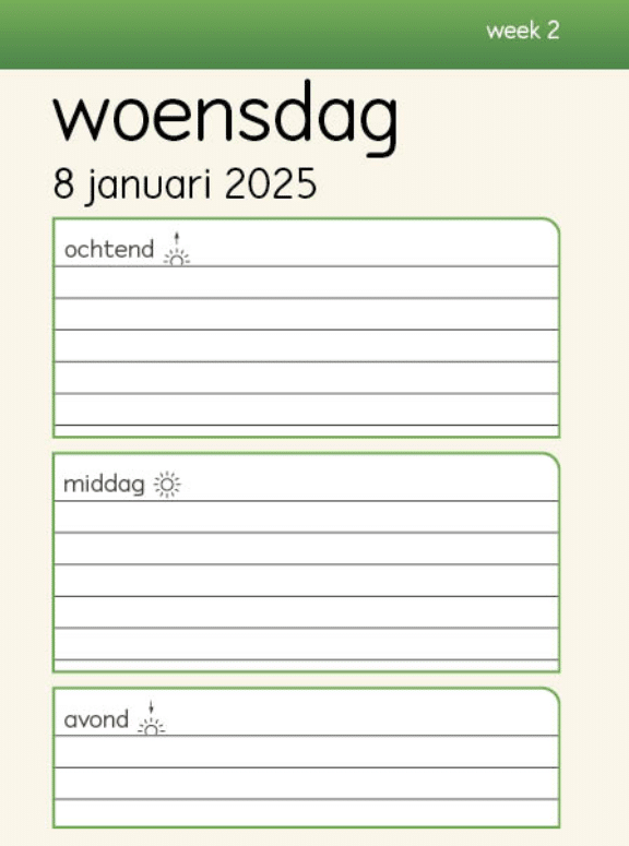 agenda voor iemand met geheugenproblemen