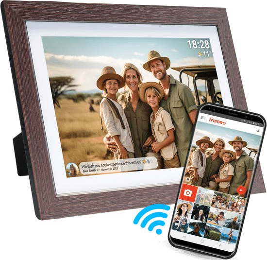 cadeau voor ouderen - fotolijst met app om foto's naar te sturen