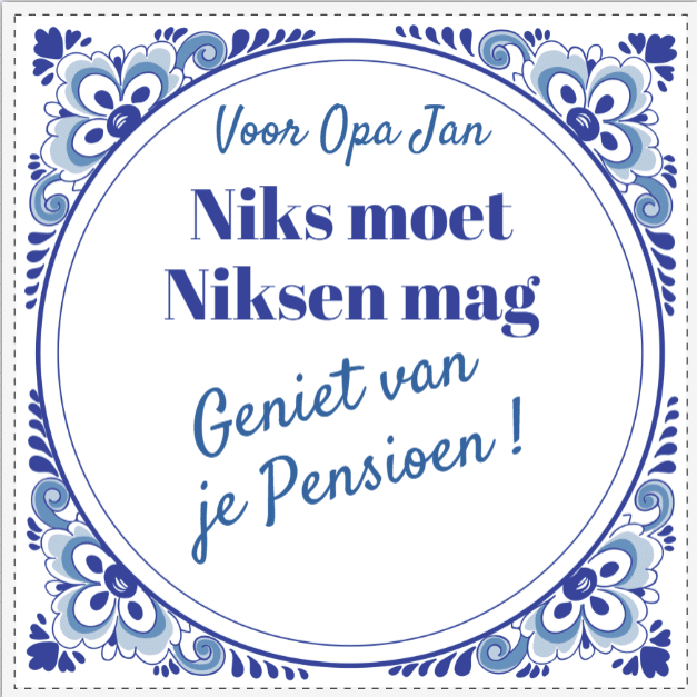 tegeltje met eigen tekst - cadeau pensioen