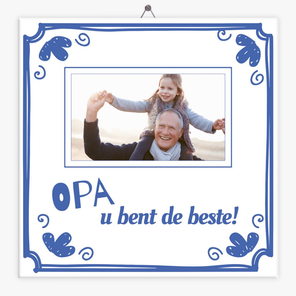 tegeltje met eigen tekst en foto - cadeau voor Opa