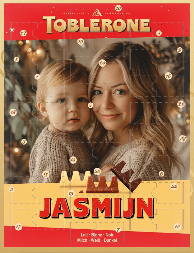 Adventskalender met eigen foto's adventskalender chocolaatjes - cadeau voor opa