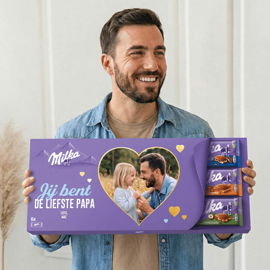 vaderdagcadeau voor opa - mega milka chocolade