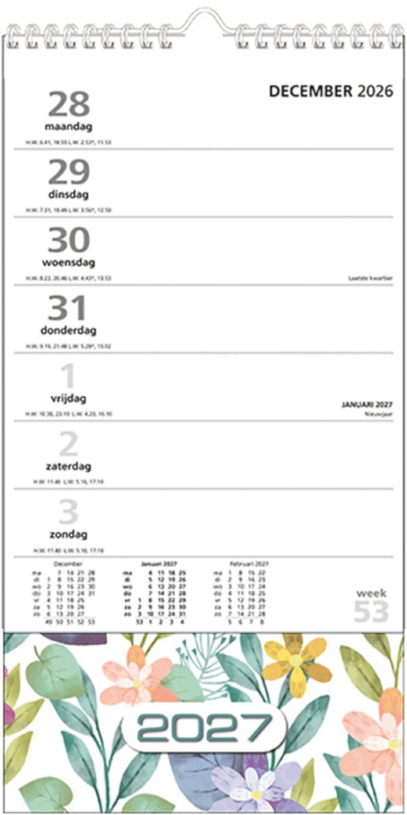 kalender extra grote letters cijfers