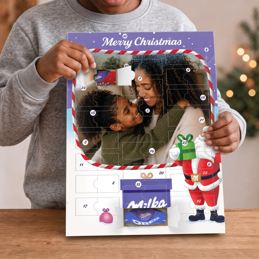 adventskalender met foto en chocolade - cadeau voor opa