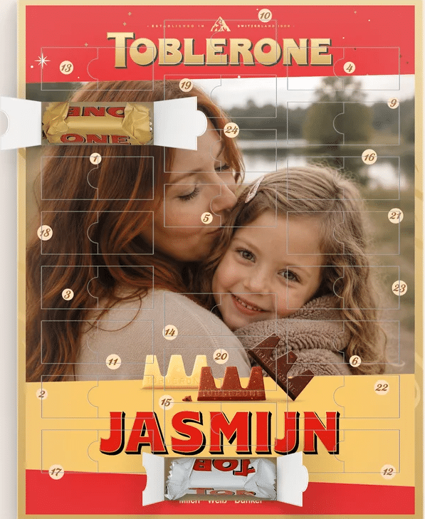 adventskalender met foto en chocolade